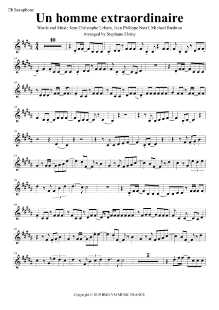 Un Homme Extraordinaire (arr. Stephane ELSINY)
