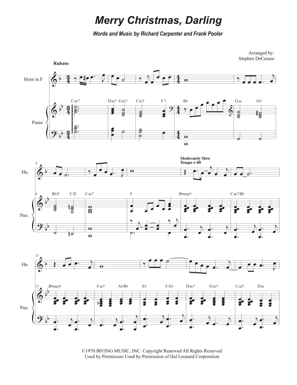 Merry Christmas, Darling (arr. Stephen DeCesare)