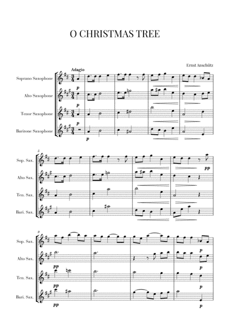 O Christmas Tree for Sax Quartet (arr. Cadenza Editions)