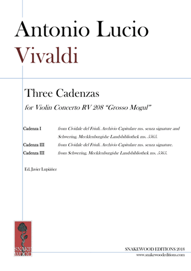 Vivaldi – 3 Cadenzas for Concerto RV 208 "Grosso Mogul" (PDF) (arr. Sneakwood Editions)