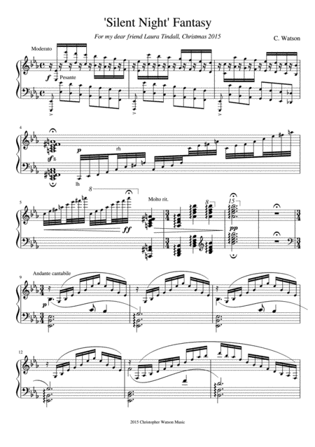 Silent Night Fantasy - For Solo Piano