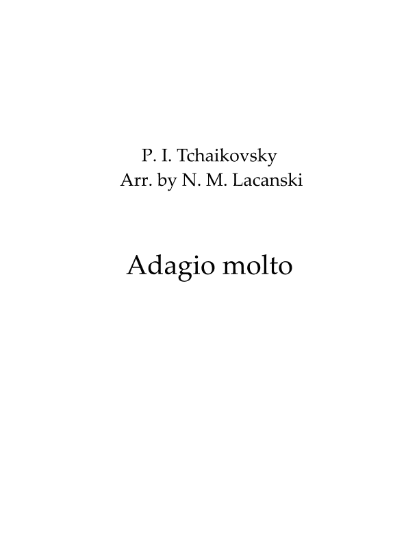 Adagio molto (arr. Nick M Lacanski)