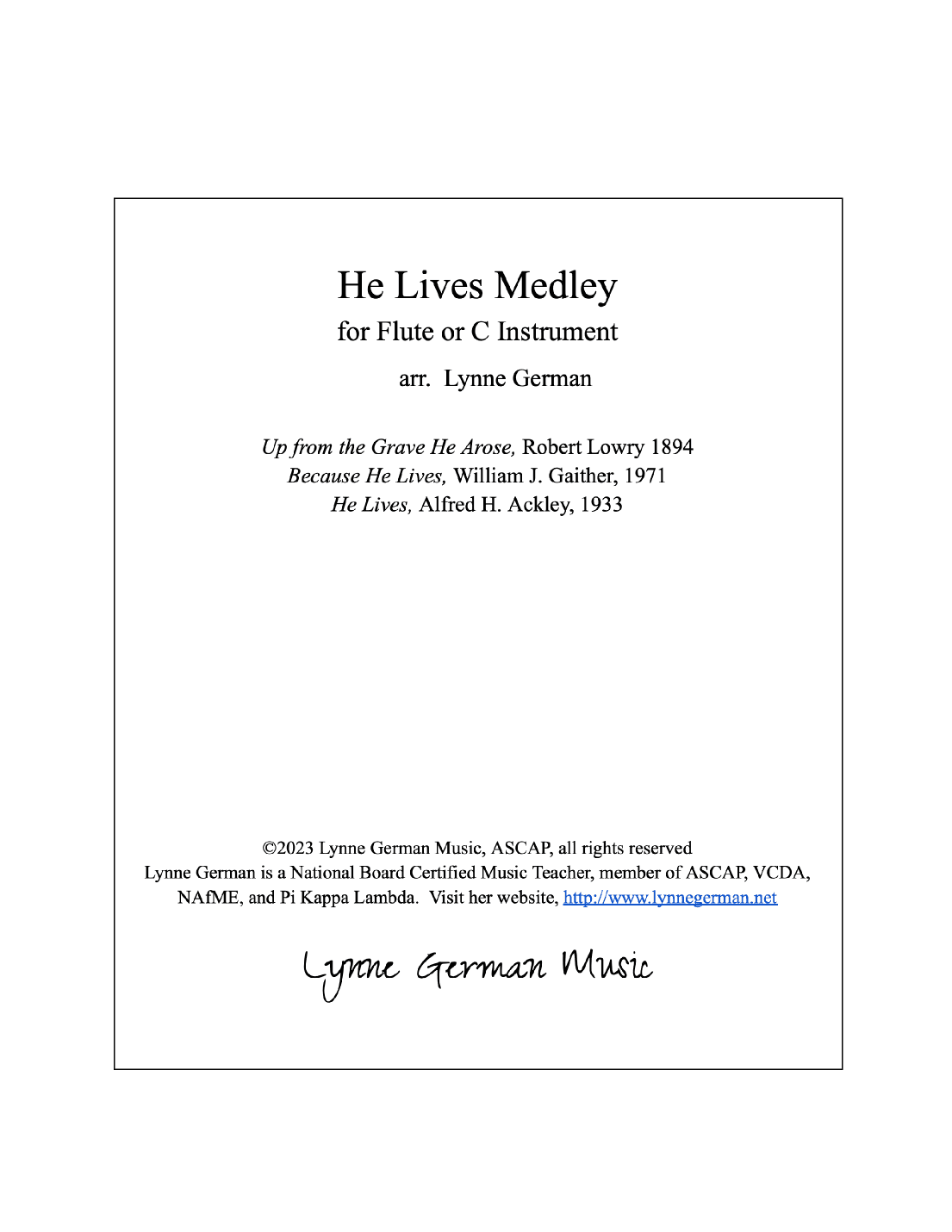 Because He Lives (arr. Lynne German)