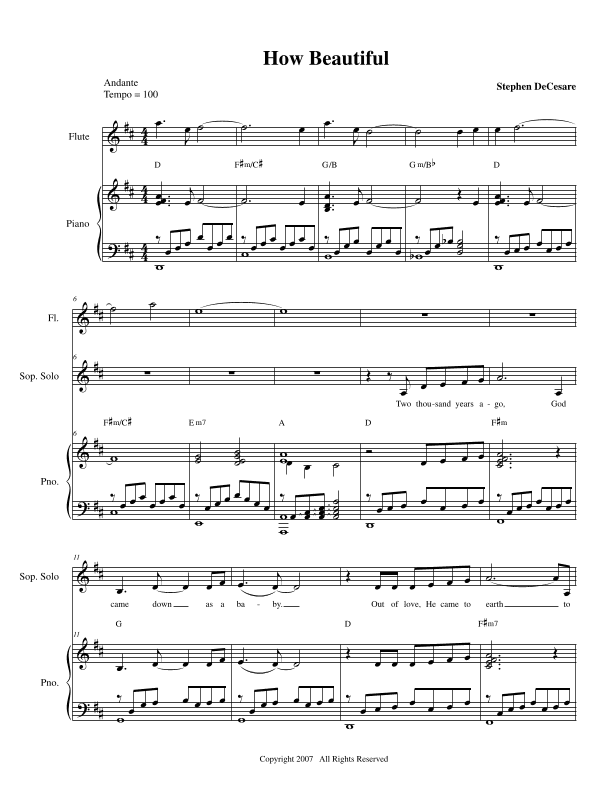 How Beautiful (Soprano Solo and SATB)