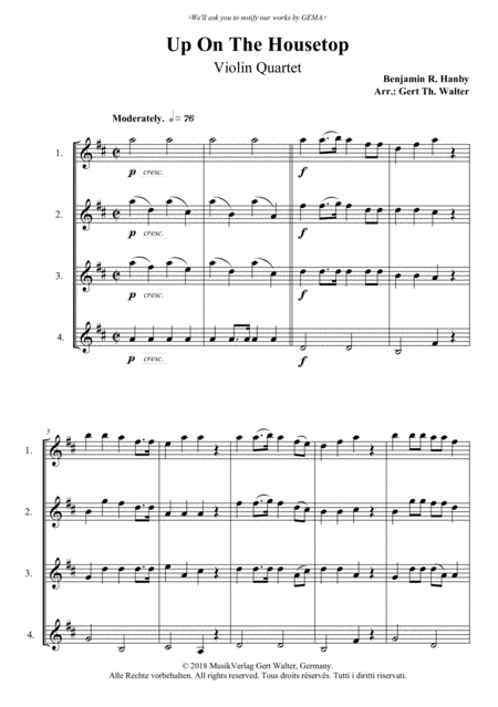 Up On The Housetop (arr. Gert Th. Walter)