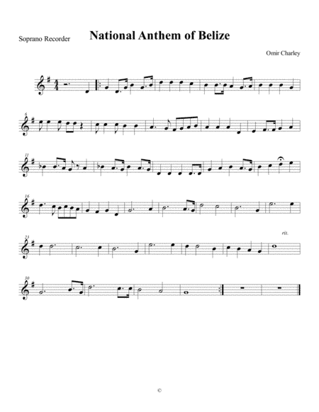 Belizean National Anthem (arr. Omir Charley)