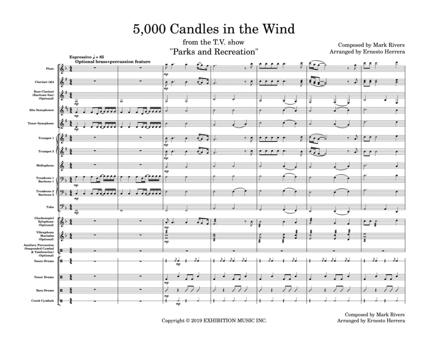 5,000 Candles In The Wind (arr. Ernesto Herrera)