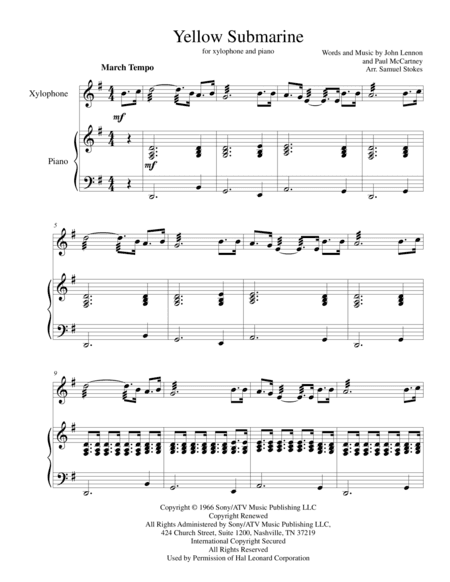 Yellow Submarine (arr. Samuel Stokes)