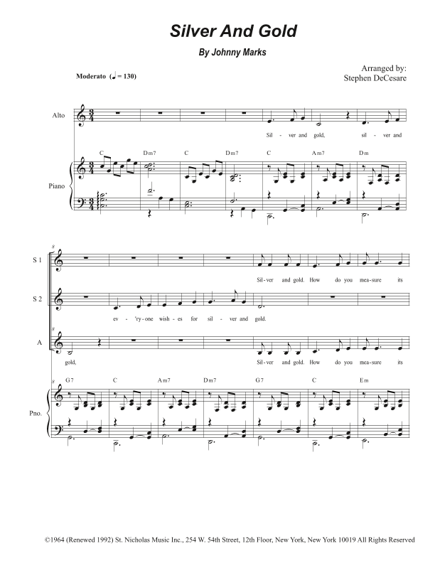Silver And Gold (arr. Stephen DeCesare)
