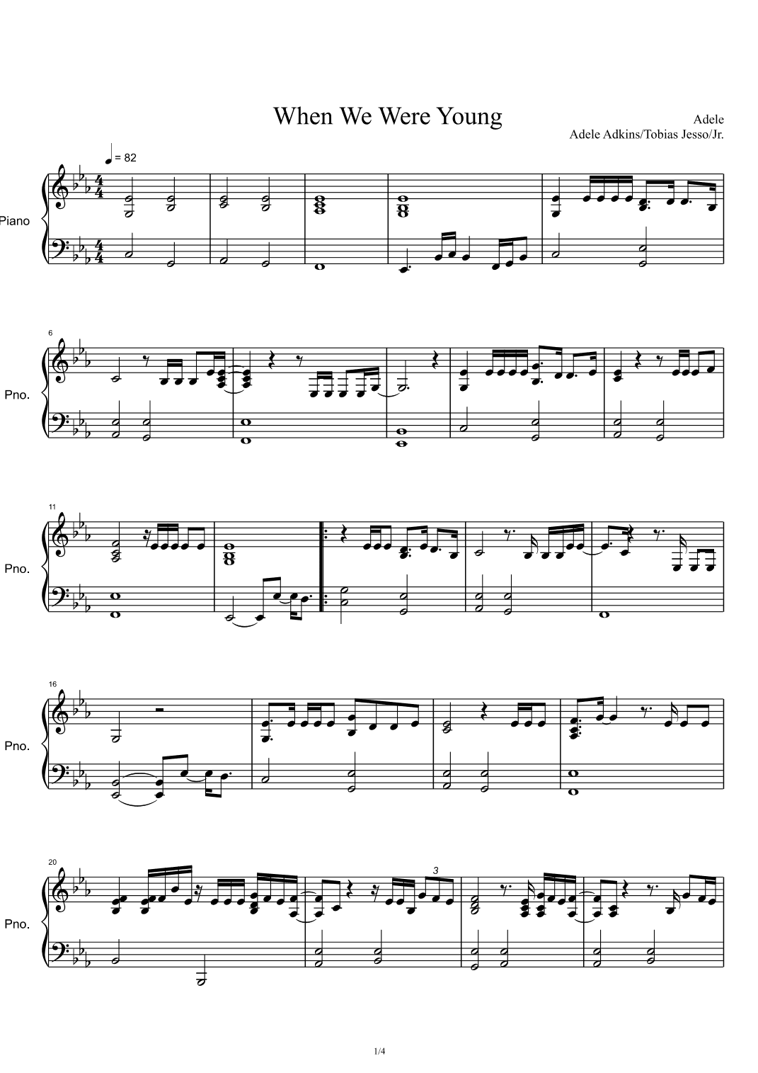 When We Were Young (arr. Adele Adkins)