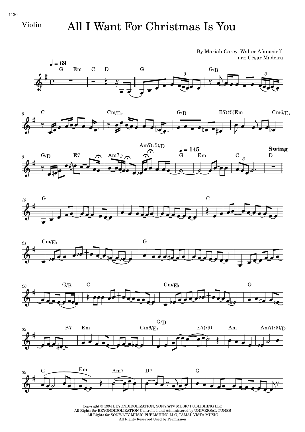 All I Want For Christmas Is You (arr. César Madeira)