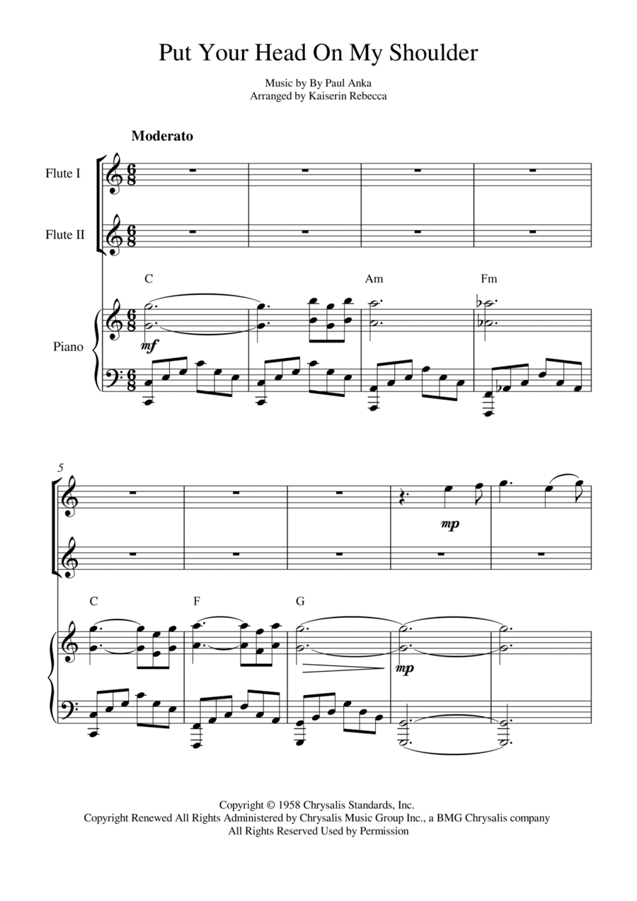 Put Your Head On My Shoulder (arr. Kaiserin Rebecca)