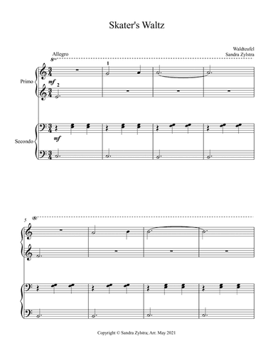 Skater's Waltz (beginning solo with optional elementary duet) (arr. Sandra Zylstra)