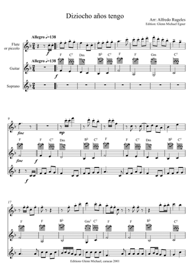 Sefardi song  18 anos tengo (arr. Glenn Michael)