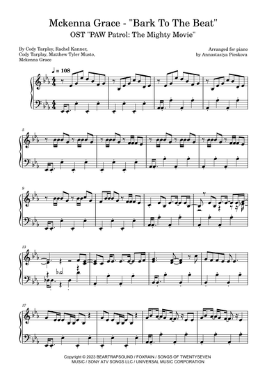 Bark To The Beat (arr. Annastasiya Pieskova)