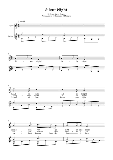 Silent Night (english lyrics) (arr. Henrique F Mangoni)