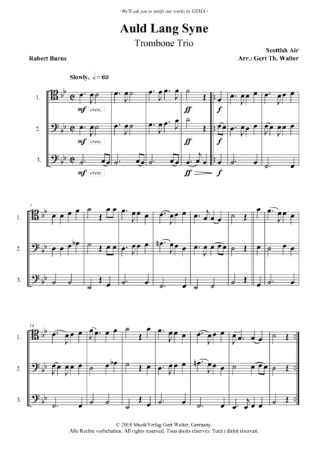 Auld Lang Syne (arr. Gert Th. Walter)