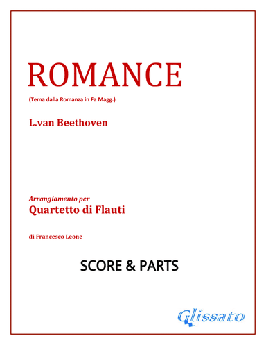 Theme from "Romance in F" for Flute Quartet score & parts (arr. Francesco Leone)