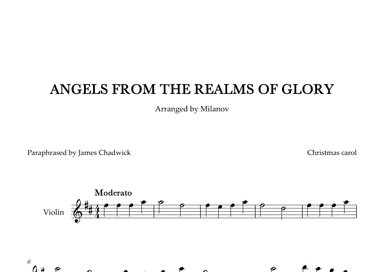 Angels we have heard on high in D Violin Easy Christmas carol (arr. Milanov)