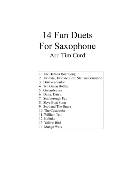 14 Fun Duets For Saxophone (arr. Curd)
