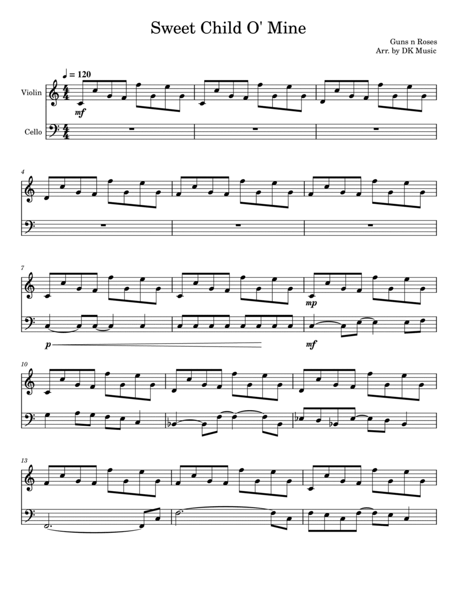 Sweet Child O' Mine (arr. DK Music)