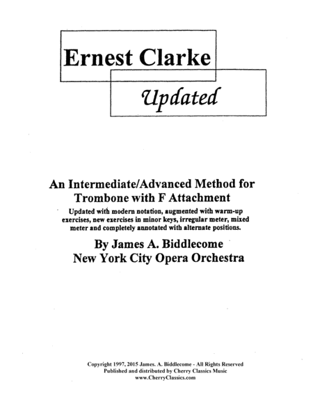 Ernest Clarke  - Updated Method for Trombone with F-attachment (arr. James Biddlecome)