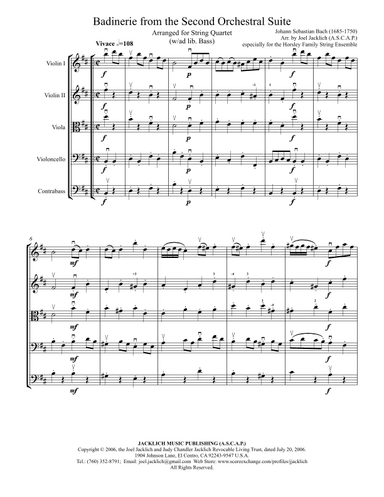 Badinerie from the Second Orchestral Suite (arr. Joel Jacklich (A.S.C.A.P.))