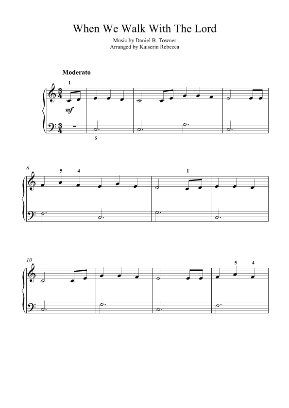 When We Walk With The Lord (arr. Kaiserin Rebecca)