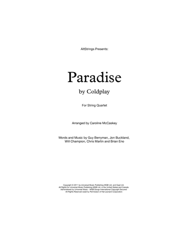 Paradise (arr. Caroline McCaskey)