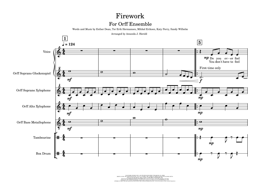 Firework (arr. Amanda's Music Channel)