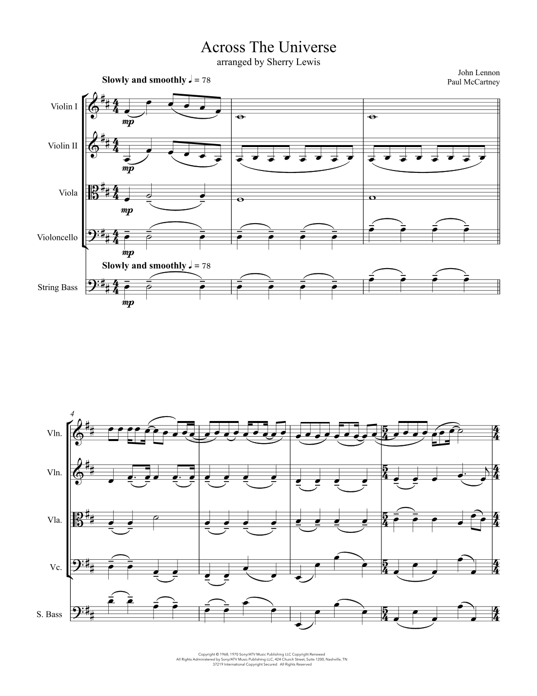 Across The Universe (arr. Sherry Lewis)