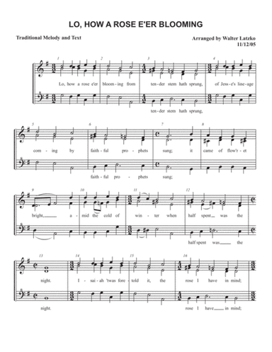 LO HOW A ROSE 'ERE BLOOMING (arr. Walter Latzko)