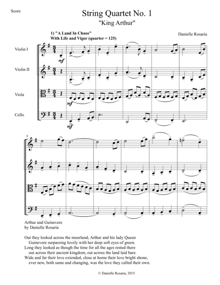 String Quartet No. 1: King Arthur (arr. Danielle Rosaria)
