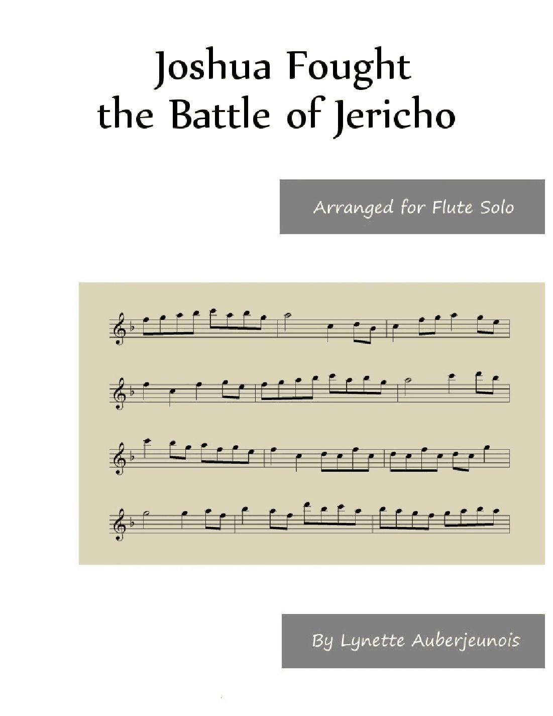 Joshua Fought the Battle of Jericho - Flute Solo (arr. Lynette Auberjeunois)