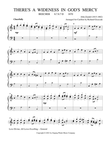 There's a Wideness in God's Mercy (BEECHER) (arr. Richard Giszczak)