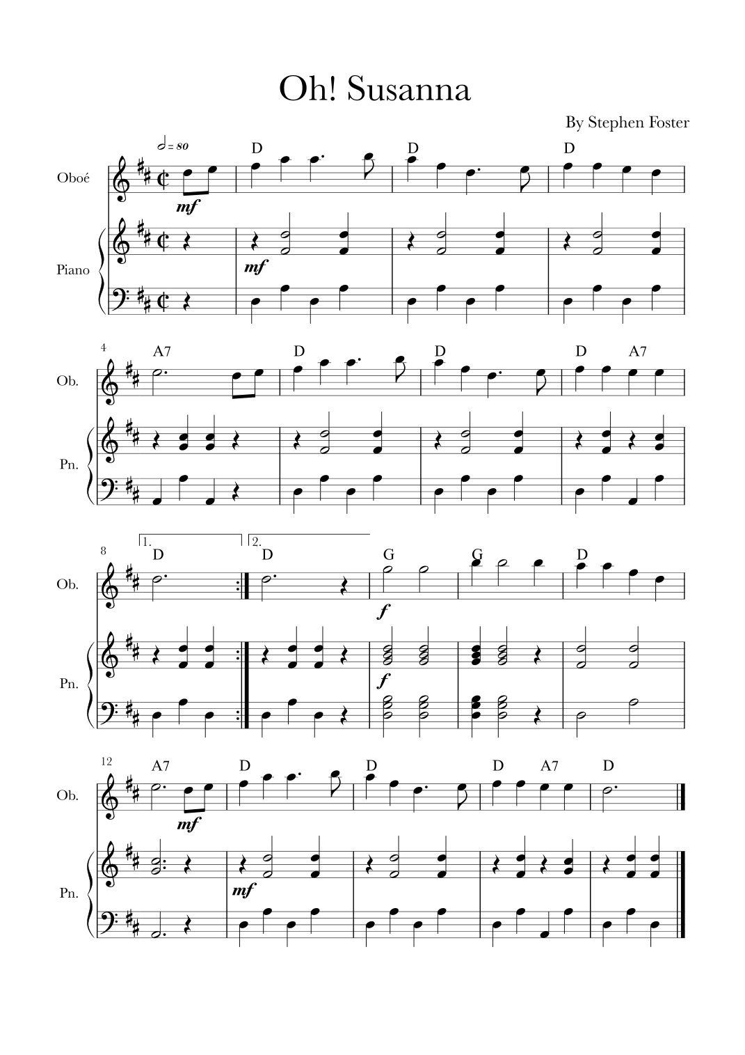 Oh! Susanna (arr. Glauco Fernandes)