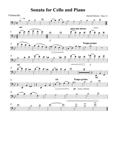 Sonata No. 2 for Cello and Piano, Opus 32 (Cello Part)