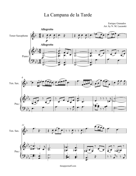 La Campana de la Tarde (arr. Nick Lacanski)