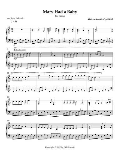 Mary Had a Baby (arr. John Lehrack)