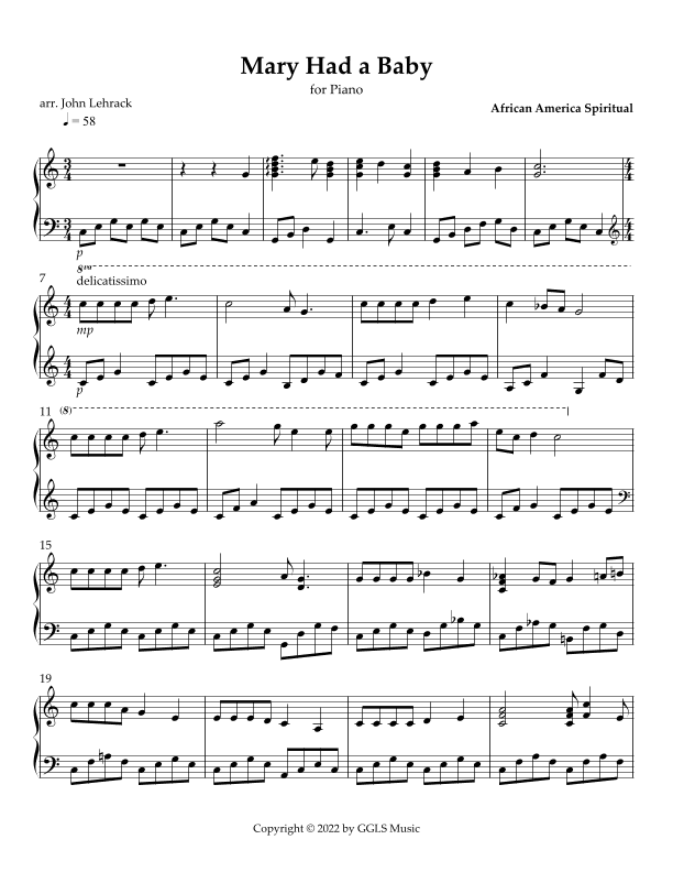 Mary Had a Baby (arr. John Lehrack)