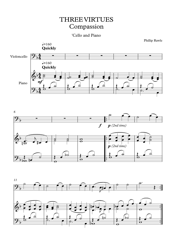 Three Virtues - 'Cello and Piano