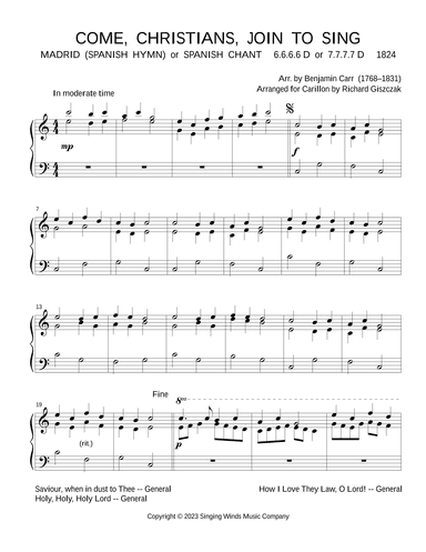 Come, Christians, Join to Sing  (MADRID) (arr. Richard Giszczak)