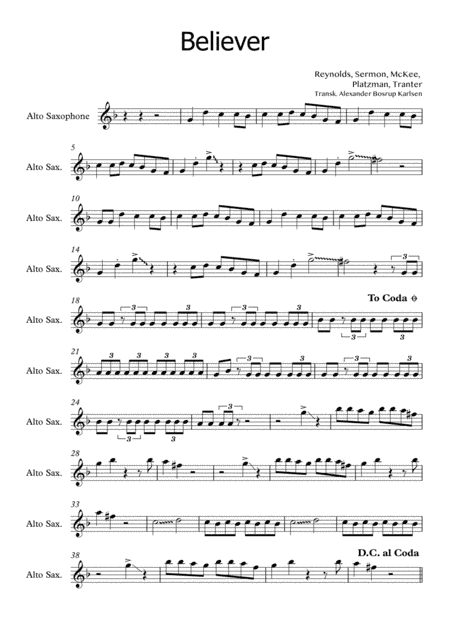Believer (arr. Alexander Bosrup Karlsen)