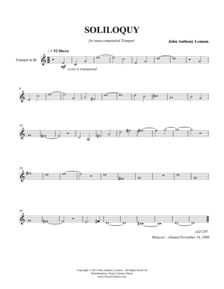 Soliloquy for Unaccompanied Trumpet