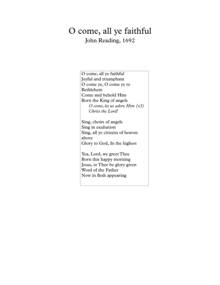 O Come All Ye Faithful (sing-along for full orchestra) (arr. Douglas Meyer)