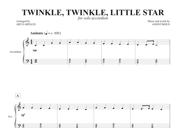 Twinkle Twinkle Little Star (arr. Art.o Artaud)
