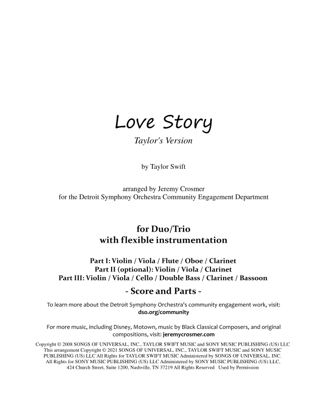 Love Story (arr. Jeremy Crosmer)