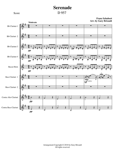 Serenade - D957 (arr. Gary Bricault)