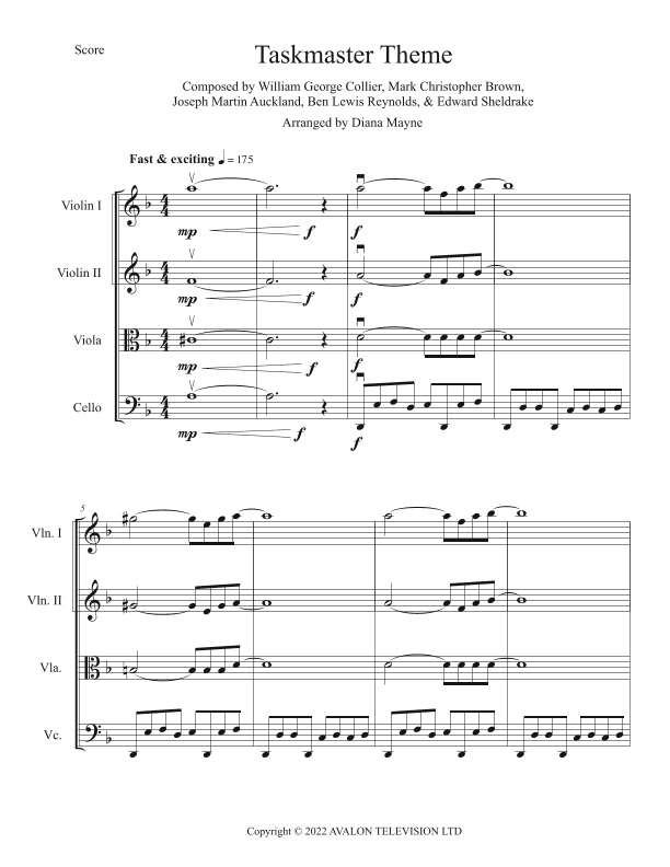 Taskmaster Theme (arr. Diana Mayne)