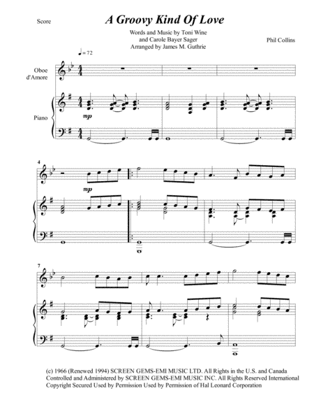 A Groovy Kind Of Love (arr. James M. Guthrie, ASCAP)